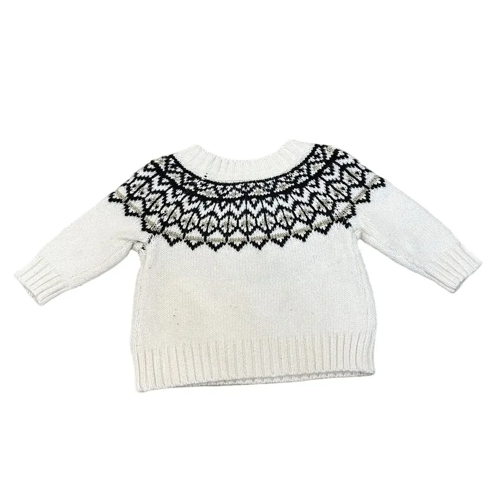 NWT Gymboree Ivory Fair Isle Sweater Size 0-3 Months